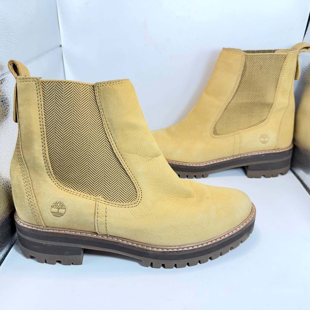 Timberland Courmayeur Valley Chelsea Boots Wheat Nubuck Leather Womens 9 A2HKF